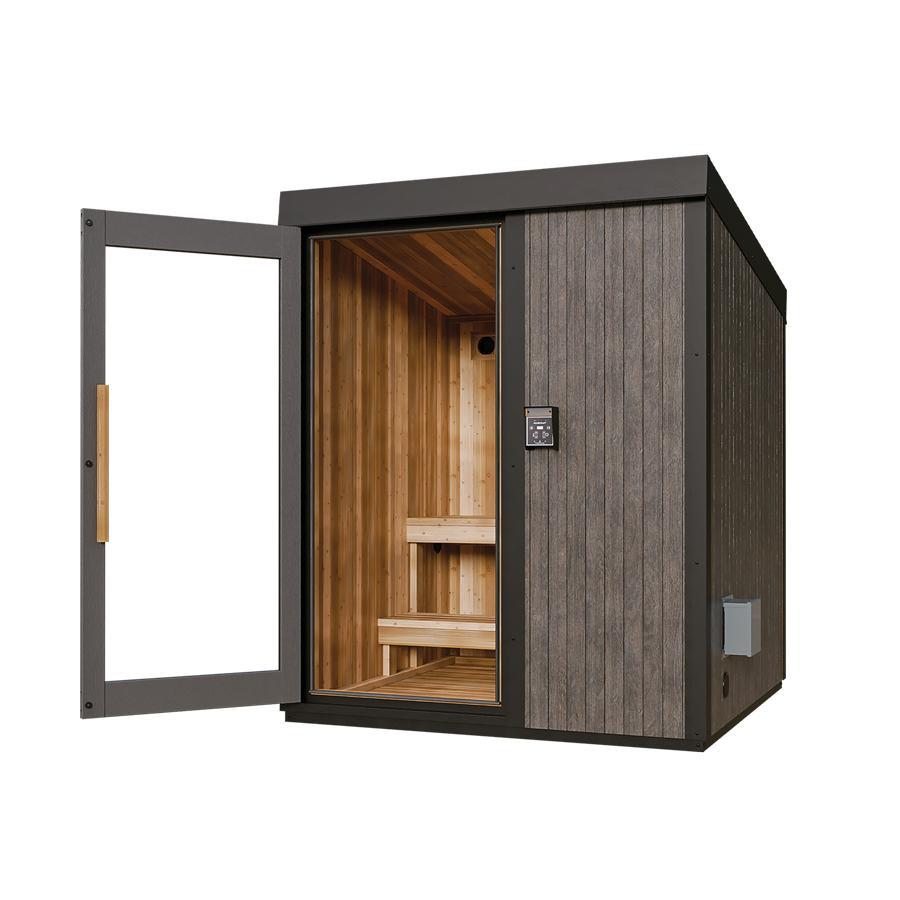 Visscher Outdoor Electric 6' x 6' Sauna | Traditional 9kW Cedar Sauna for 2-3 People