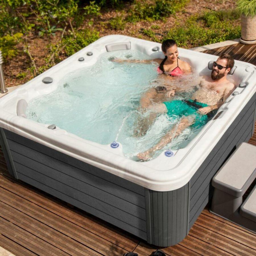 4 Seats + Full Lounger • Compact & Versatile • Plug & Play Hot Tub