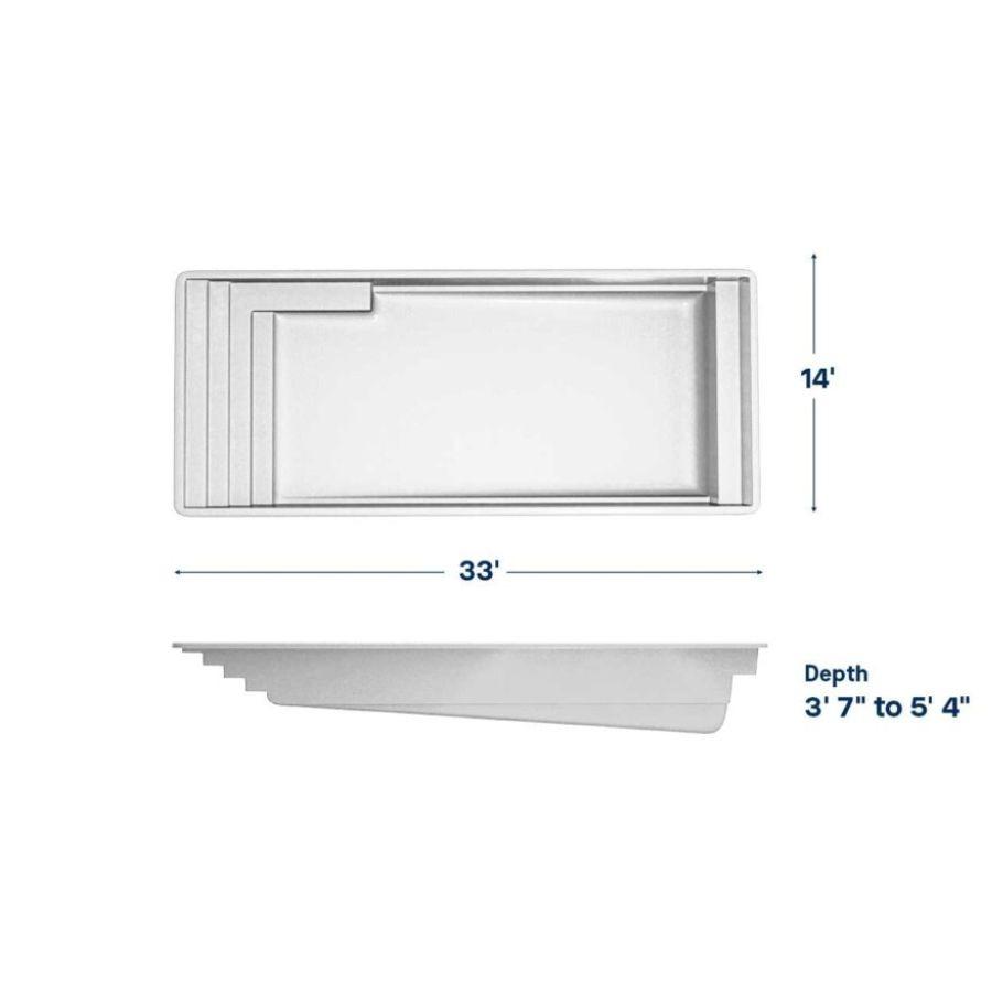 Elite 14′ x 33′ Fibreglass Pool