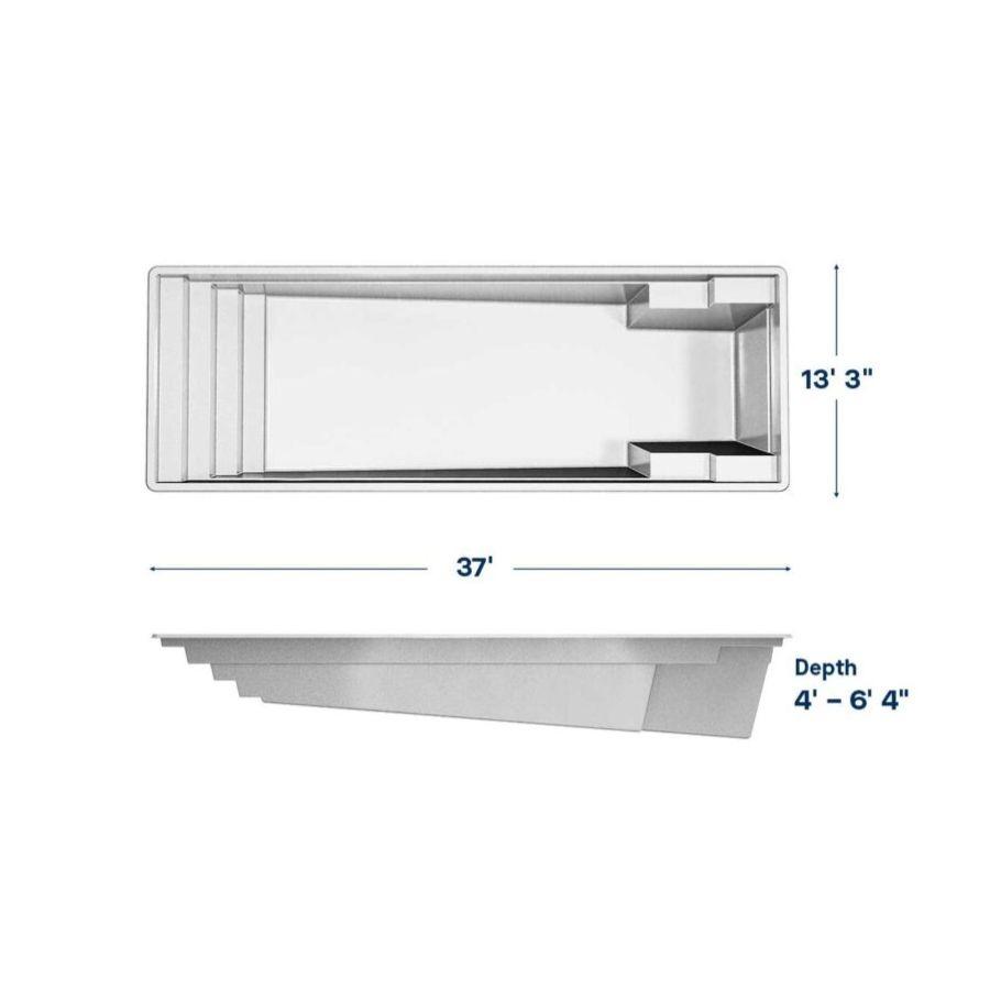 Clean Rectangular Design FIbreglass Pool