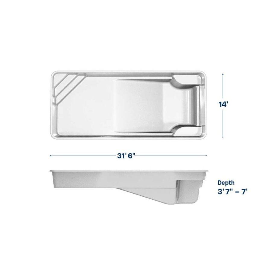 Valiant Liberty Fibreglass Pool – 14' x 31' 6"