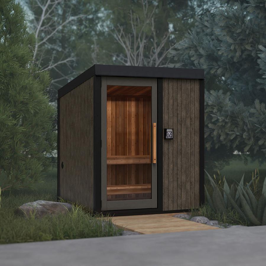 Visscher Outdoor Electric 6' x 6' Sauna | Traditional 9kW Cedar Sauna for 2-3 People