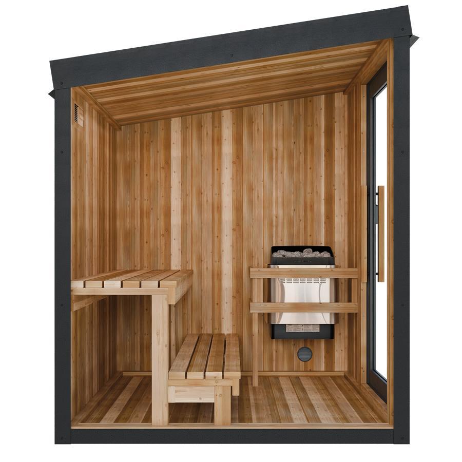 Visscher Outdoor Electric 6' x 6' Sauna | Traditional 9kW Cedar Sauna for 2-3 People